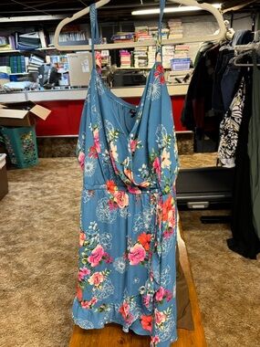Torrid Blue Floral Short Romper